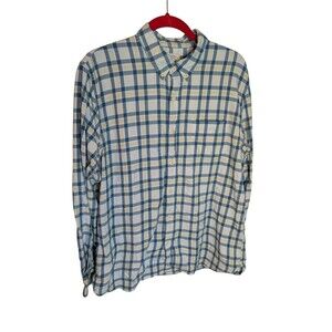 True Craft Men's Plaid Button-up Long Sleeve Shirt Size Large